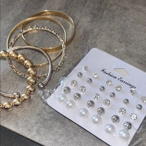 Elegant Gold and Silver Jewelry Set